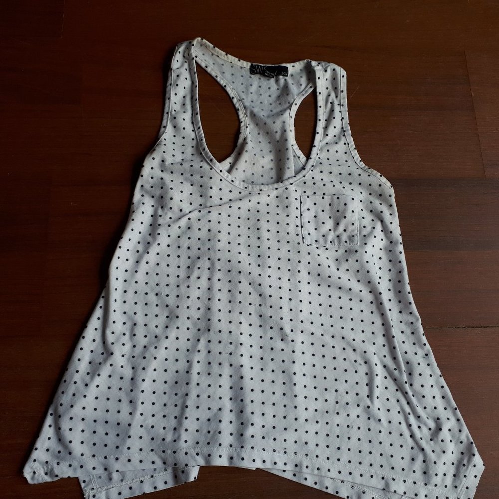 5 for 25 - White Polka Dot Shirt
